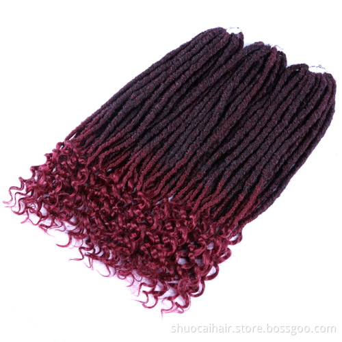 Best Price Faux Locs Crochet Braids 20 Inch Soft Natural Soft Synthetic Hair Extension 24 Stands/Pack Goddess Locks